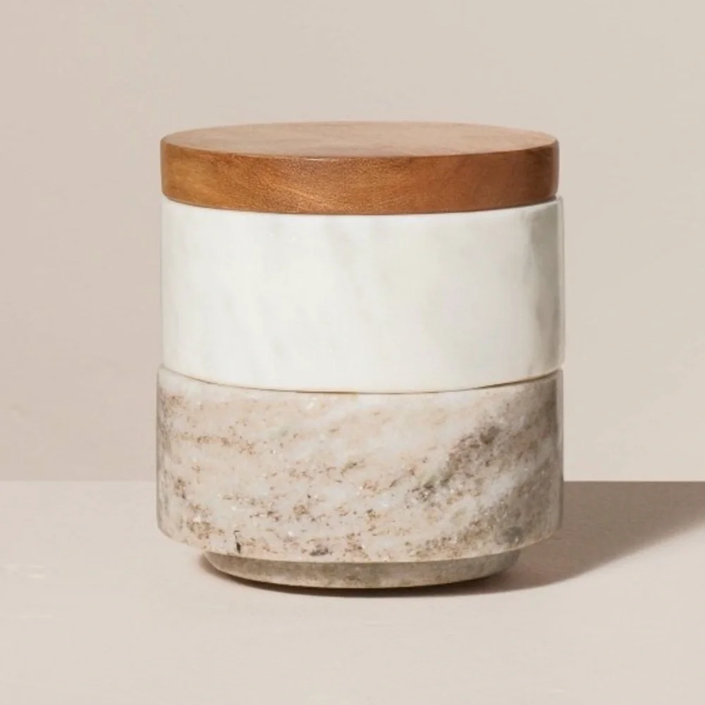 3 pc Marble Stacking Salt & Pepper Cellar Hearth & Hand with Magnolia